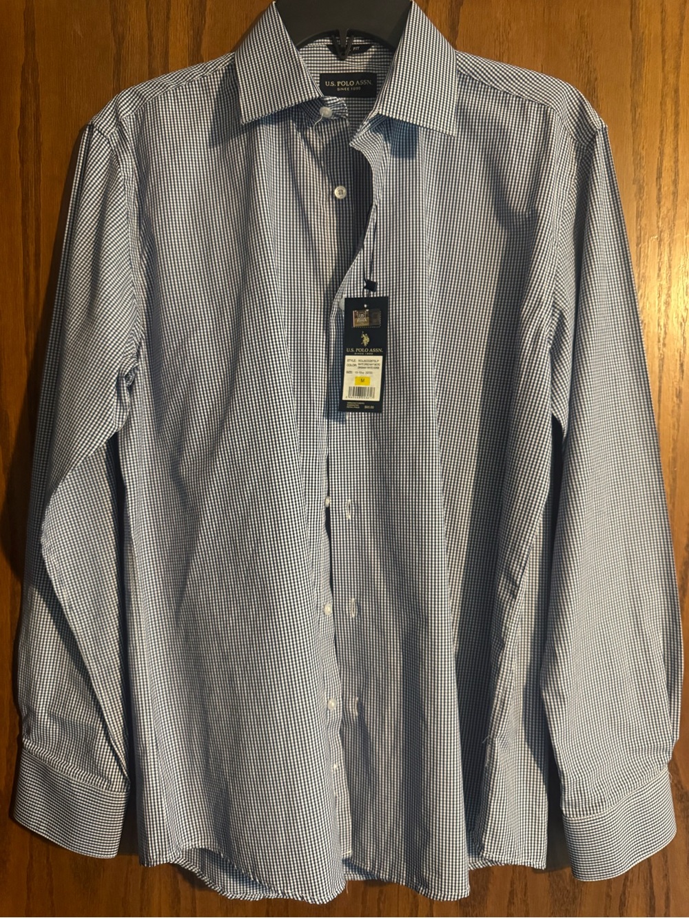 U.S. Polo Assn. Blue Micro-Check Dress Shirt